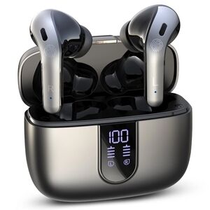 Wireless Earbud Headphones - Black and Silver